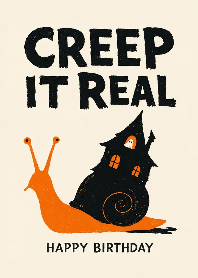 Creep It Real Haunted Snail Birthday