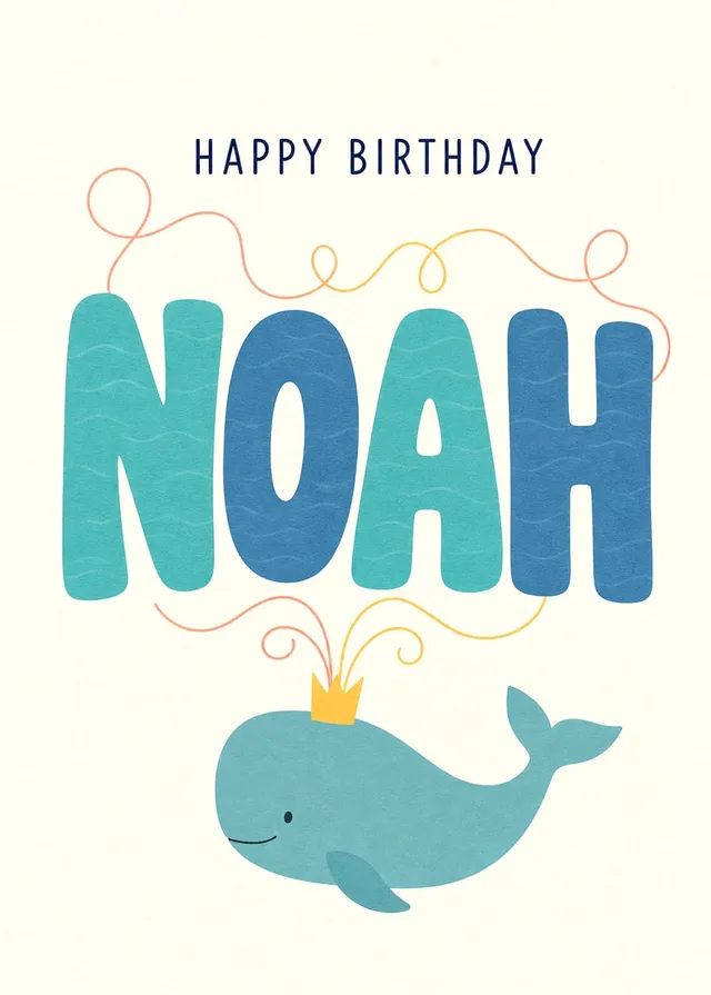 Whale Birthday Name Celebration