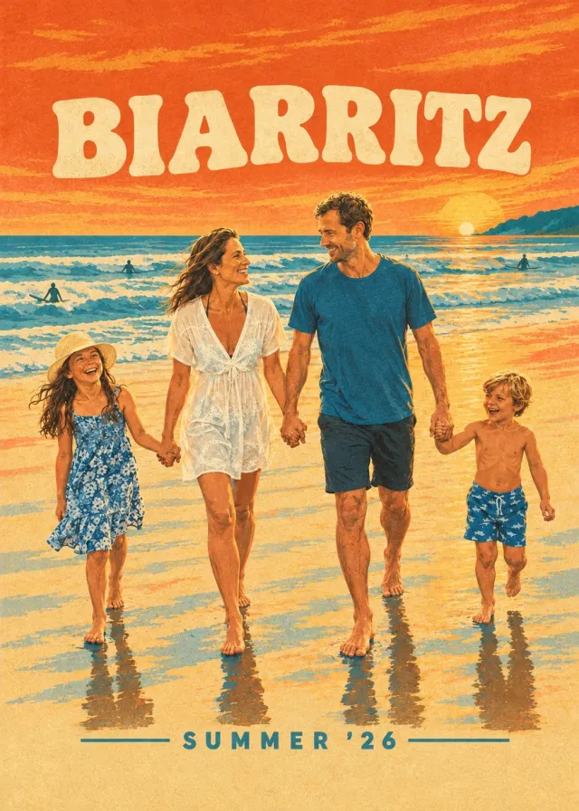Retro Sunset Beach Escape