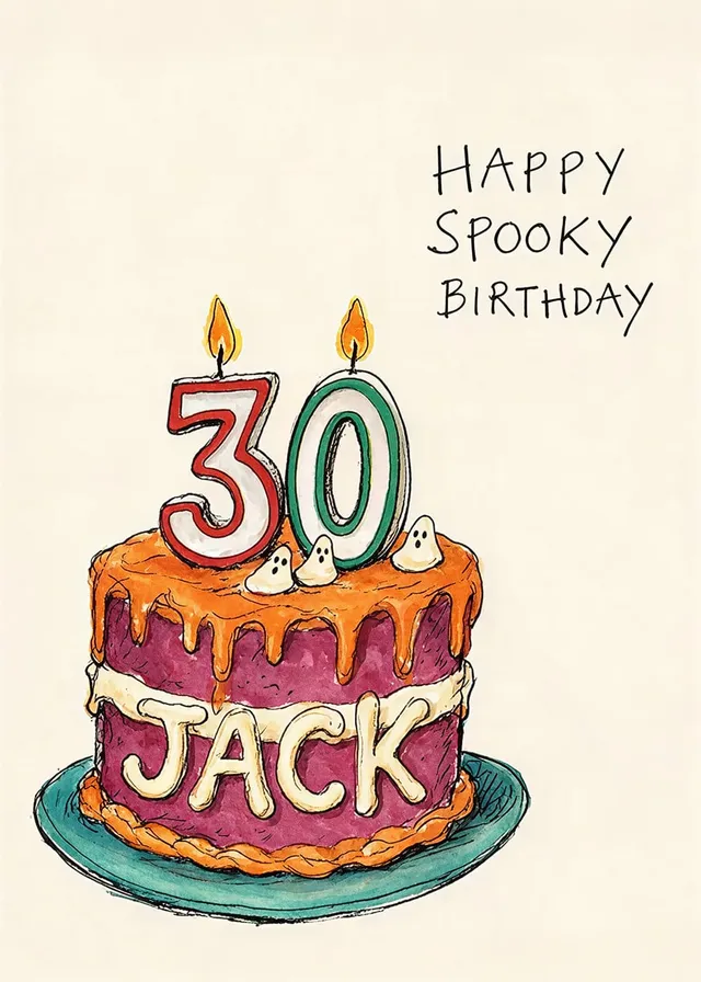 Spooky 30th Birthday Cake