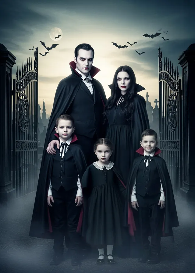 Gothic Vampire Family Portrait