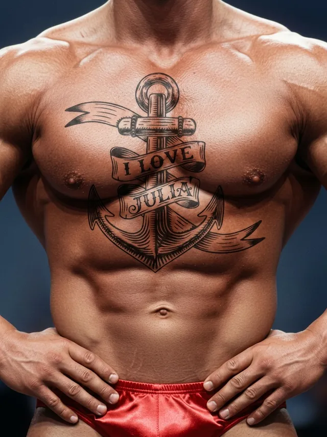 Custom Anchor Love Tattoo