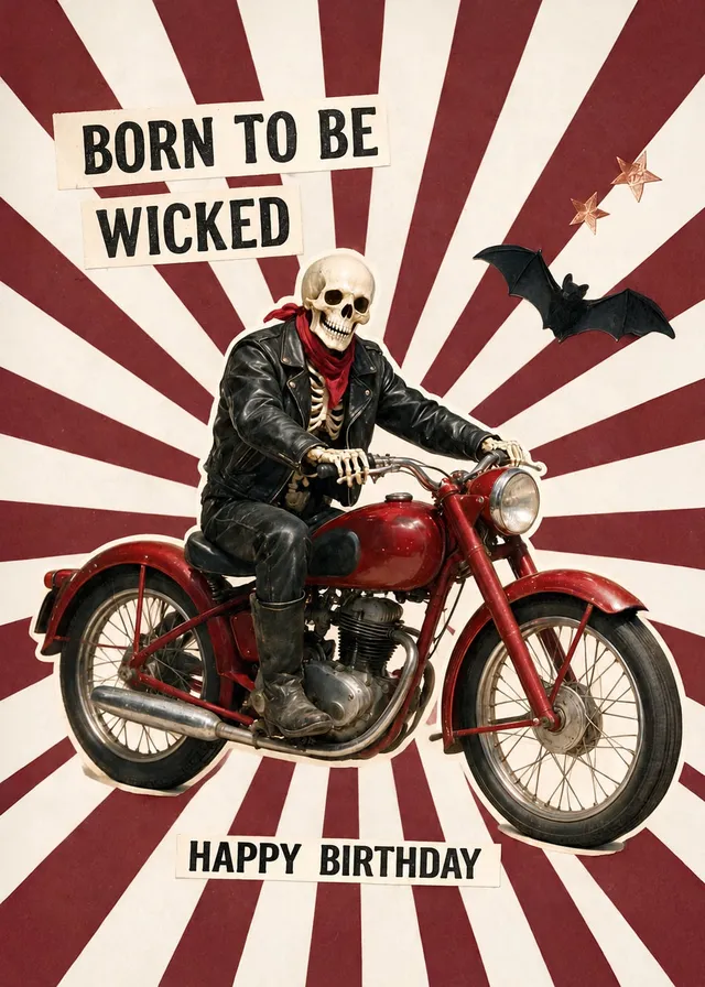 Born To Be Wicked Biker Birthday