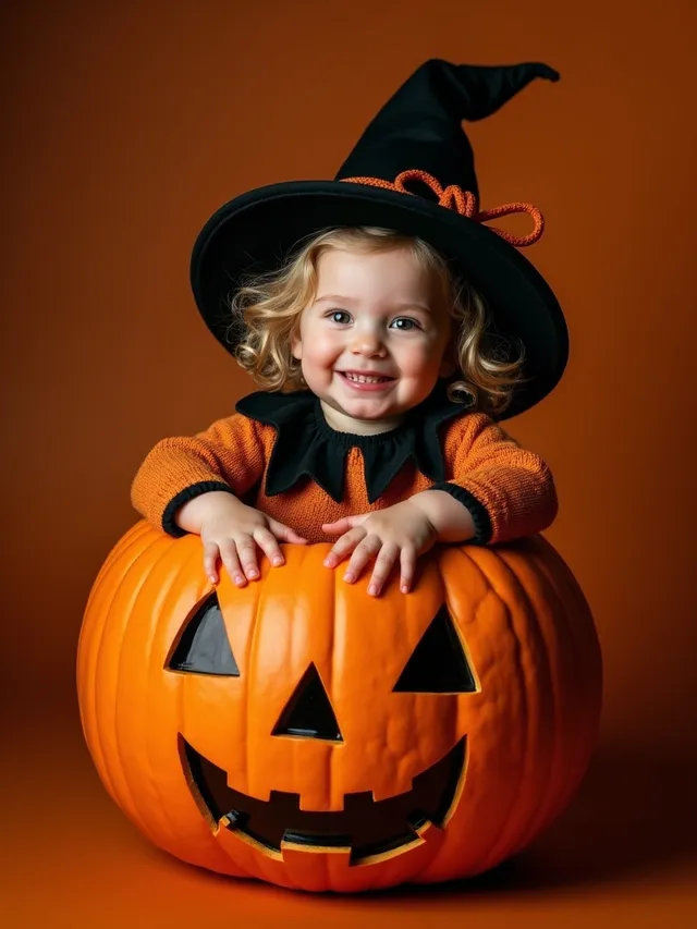 Girl In Pumpkin Halloween
