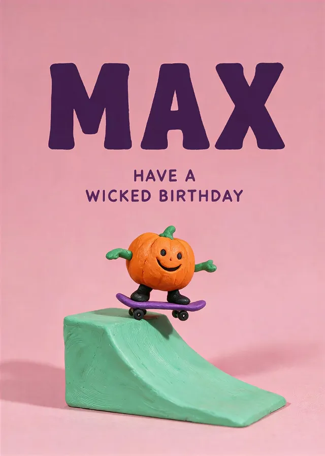 Wicked Skateboarding Pumpkin Birthday