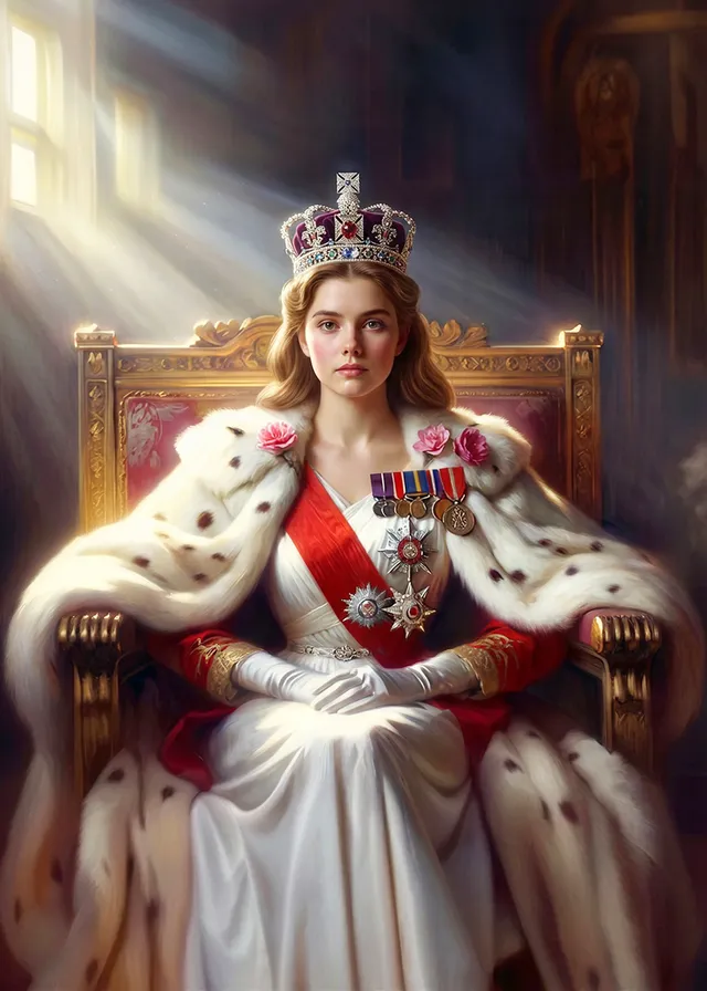 Crowned Queen On The Throne