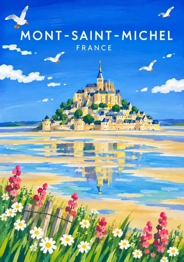 Sunlit Gouache Travel Painting