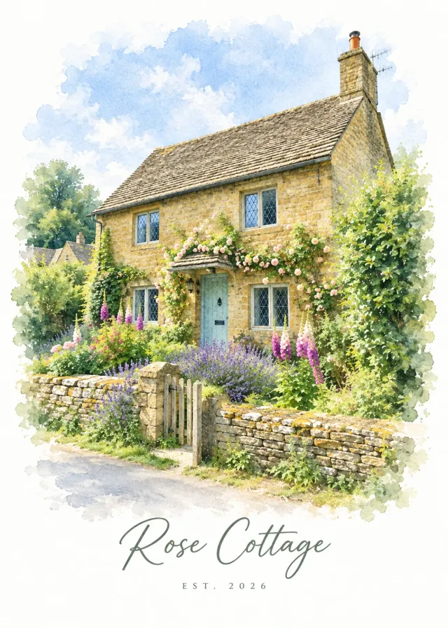 Watercolour House Portrait