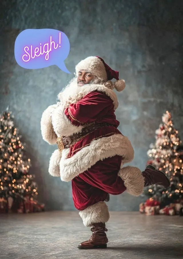 Cheeky Santa Sleigh Pose
