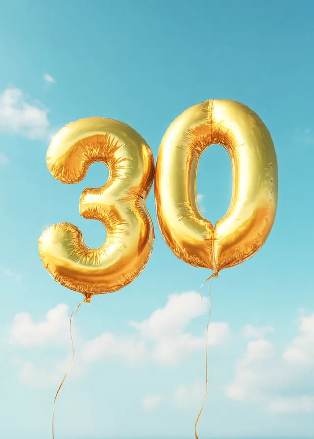 Golden Sky Balloon Number