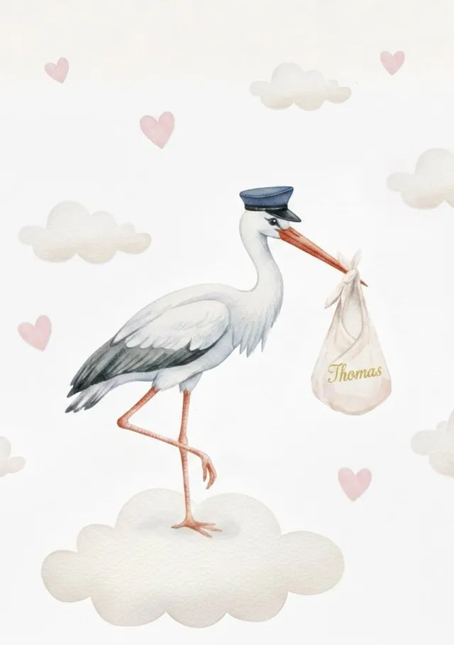 Stork baby delivery