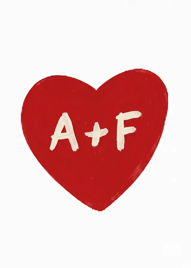 Painted Love Heart Initials