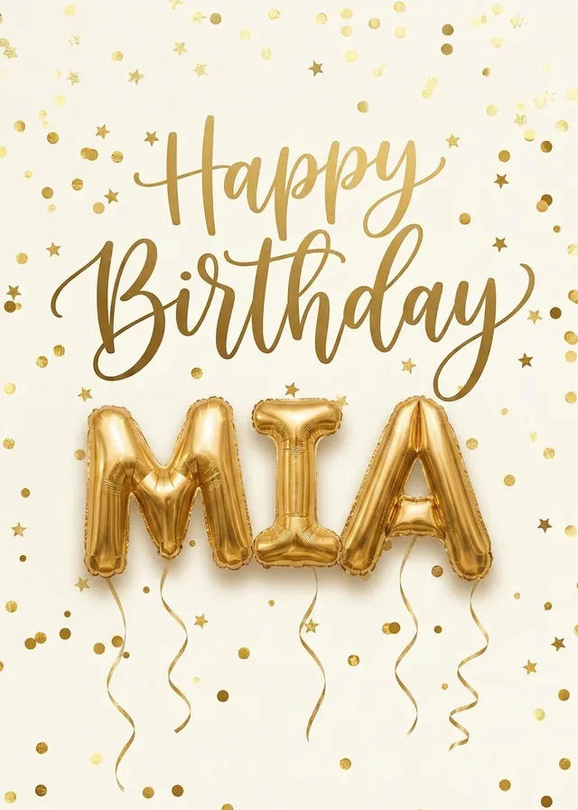 Gold Birthday Name Balloons