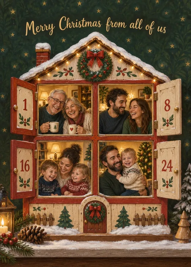 Christmas Advent House Family Portrait