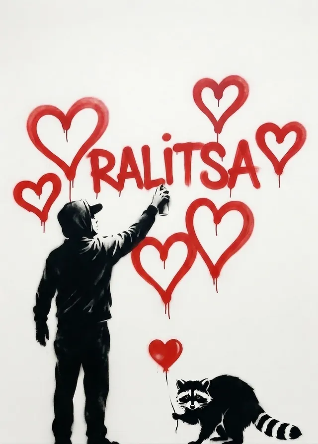Graffiti Hearts Name Wall