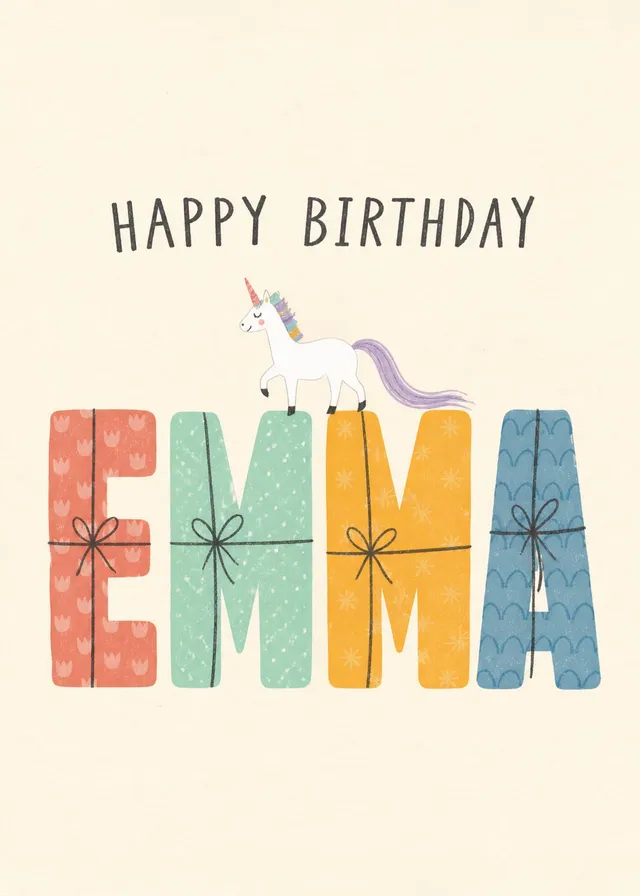Unicorn Birthday Name Surprise