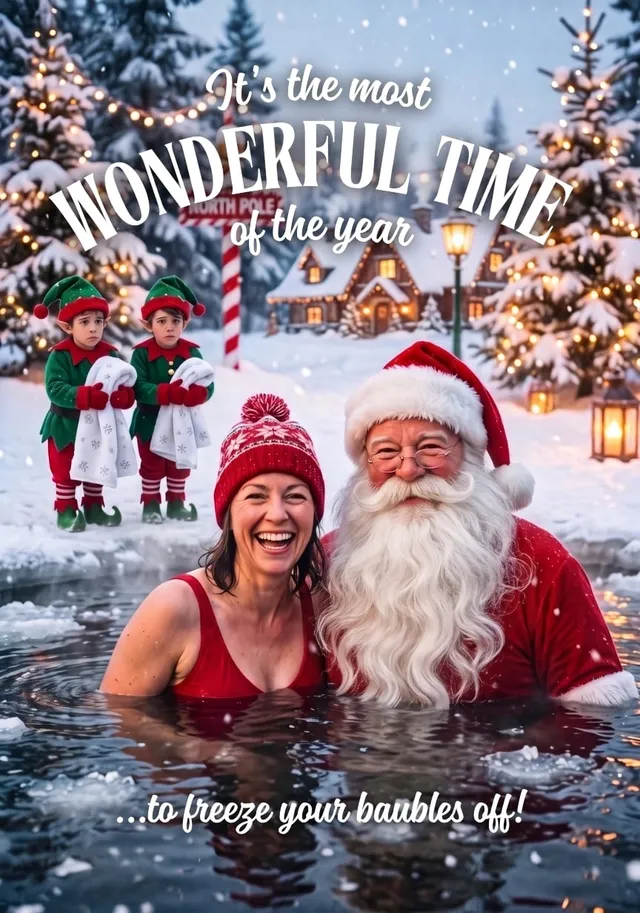 Freezing Festive Dip With Santa