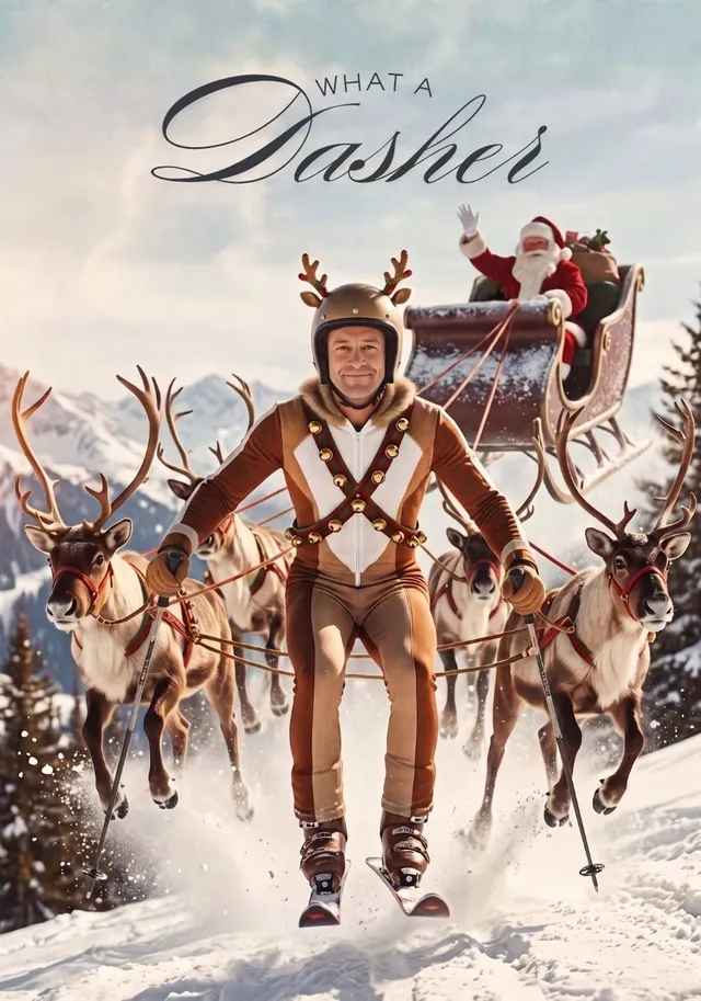 What A Dasher Reindeer Skier