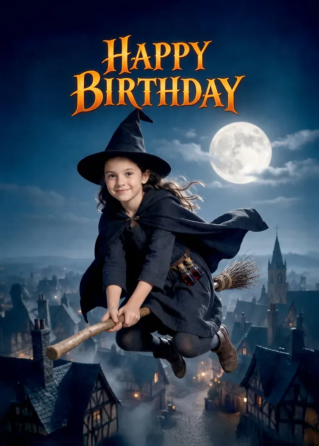 Moonlit Birthday Witch Flight