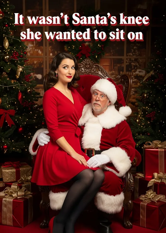 Cheeky Santa Lap Scene