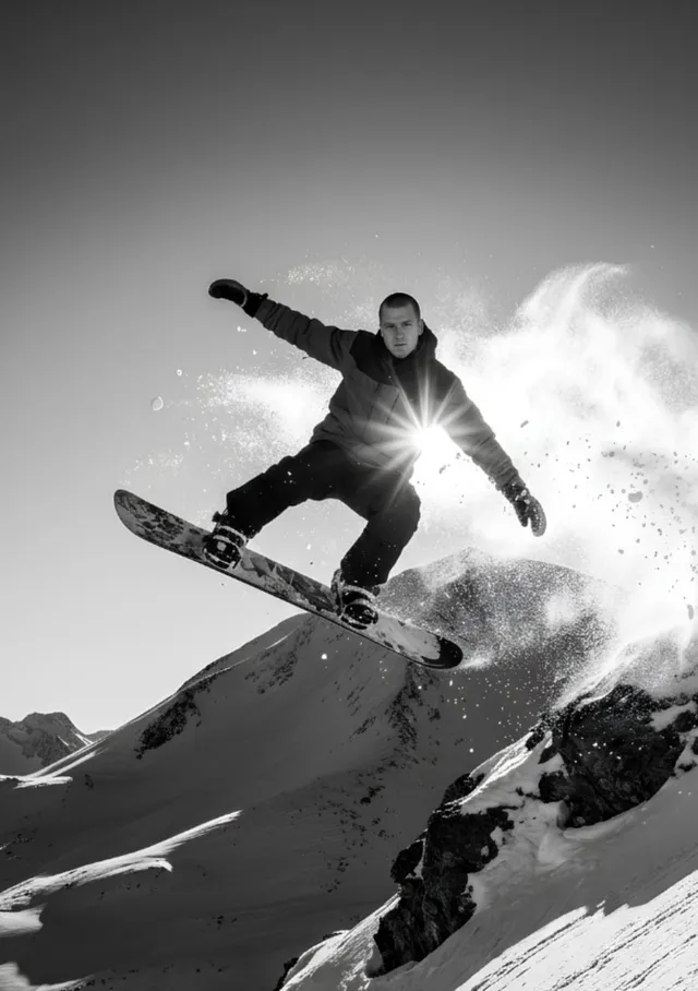 Epic Snowboard Mountain Jump