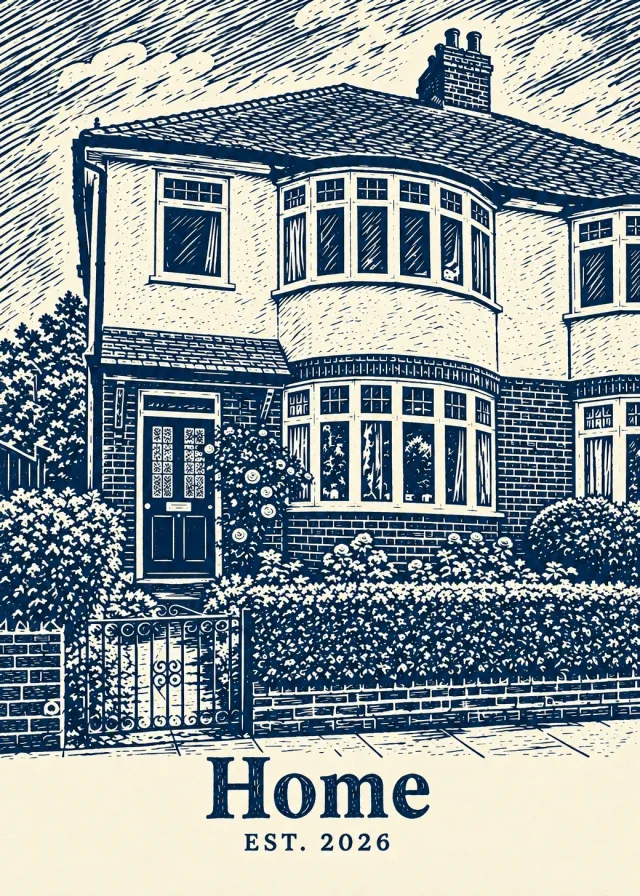 Bold Linocut House