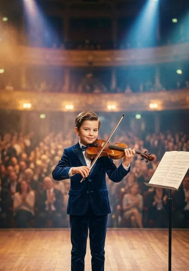 Virtuoso Violinist On Stage