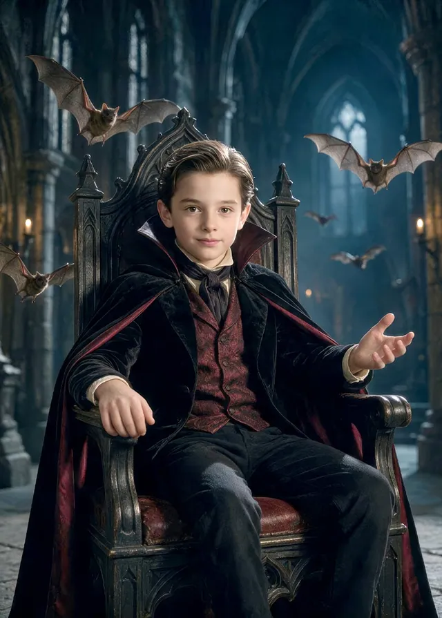 Young Vampire On The Throne