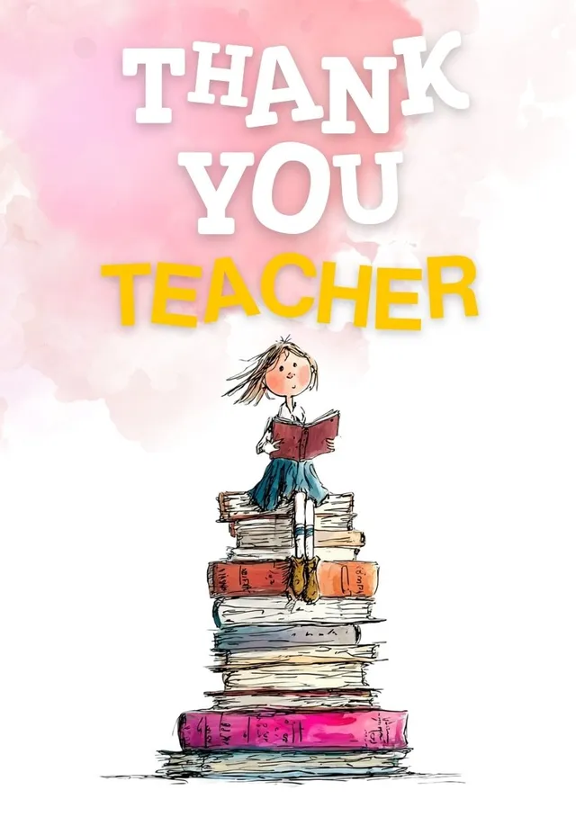 Thank You Teacher Book Stack
