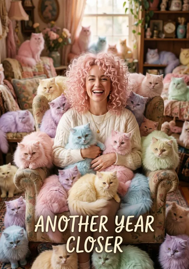 Pastel Cat Lady Birthday