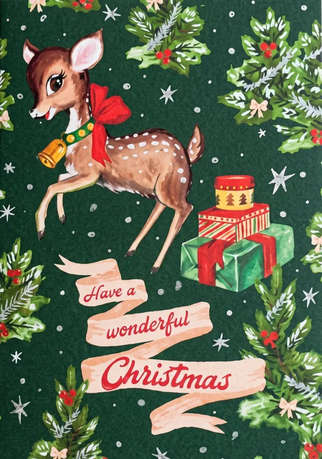 Vintage Christmas Bow And Bell