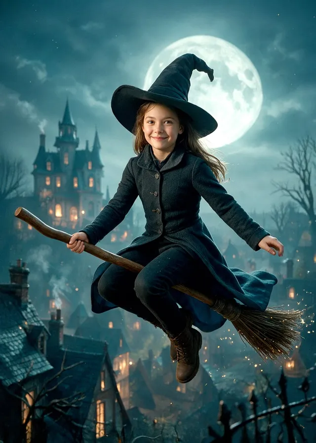 Moonlit Broomstick Witch Adventure