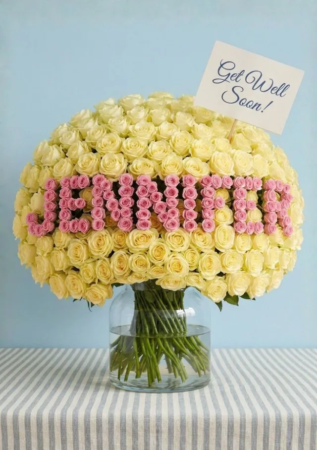 Get Well Name Rose Bouquet