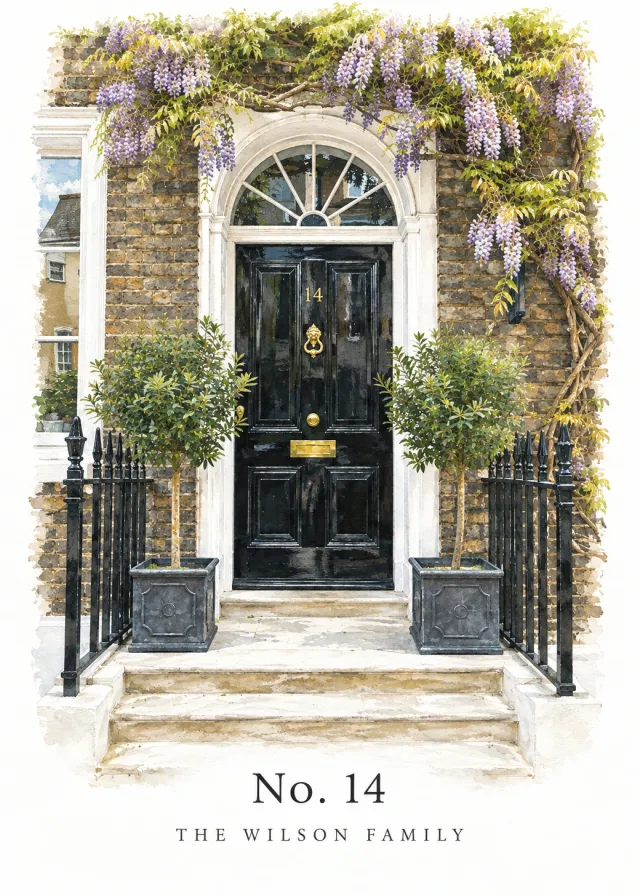 Watercolour Front Door