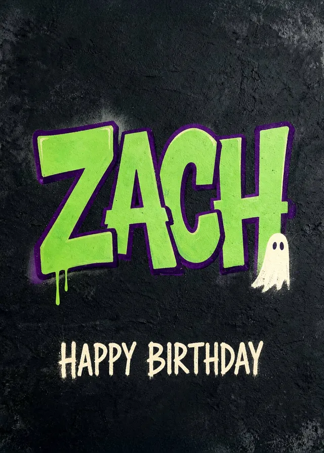 Spooky Graffiti Birthday Name