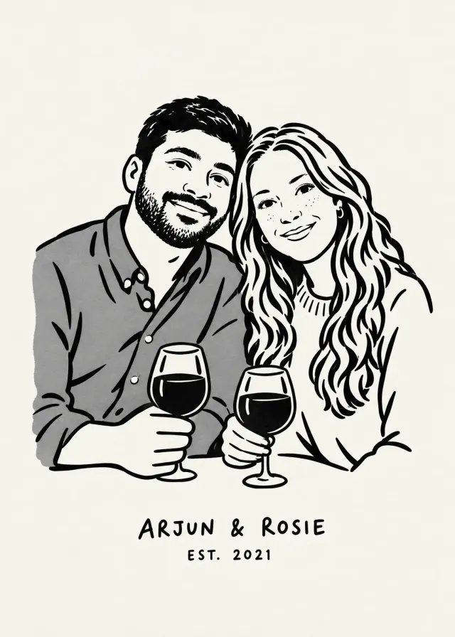 Bold Ink Couple Portrait
