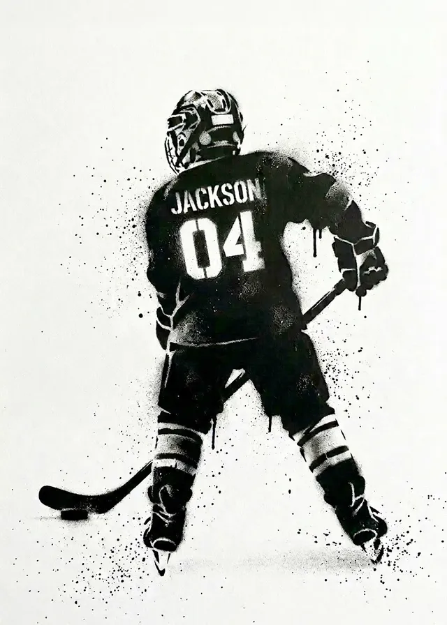 Custom Hockey Name Stencil