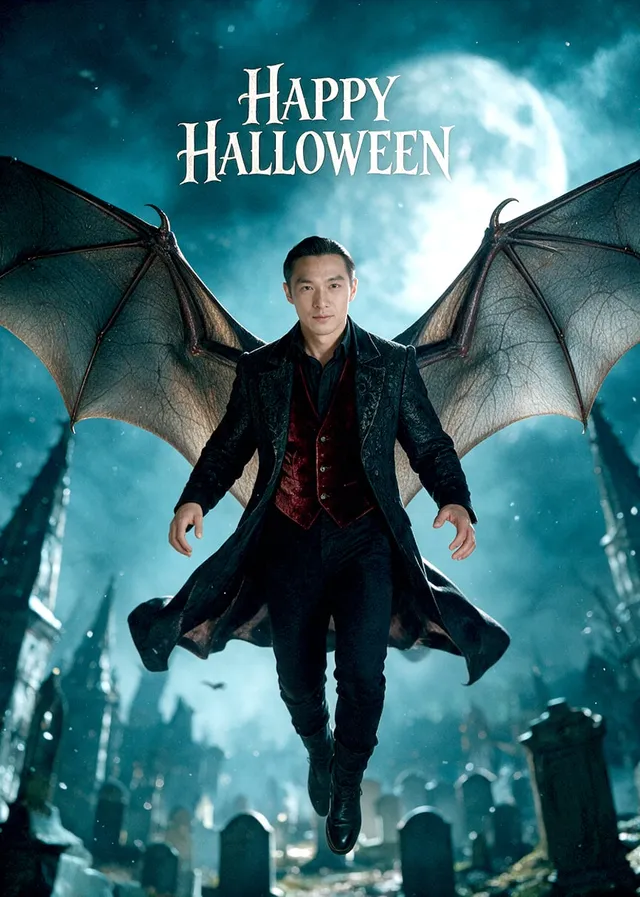Moonlit Winged Vampire