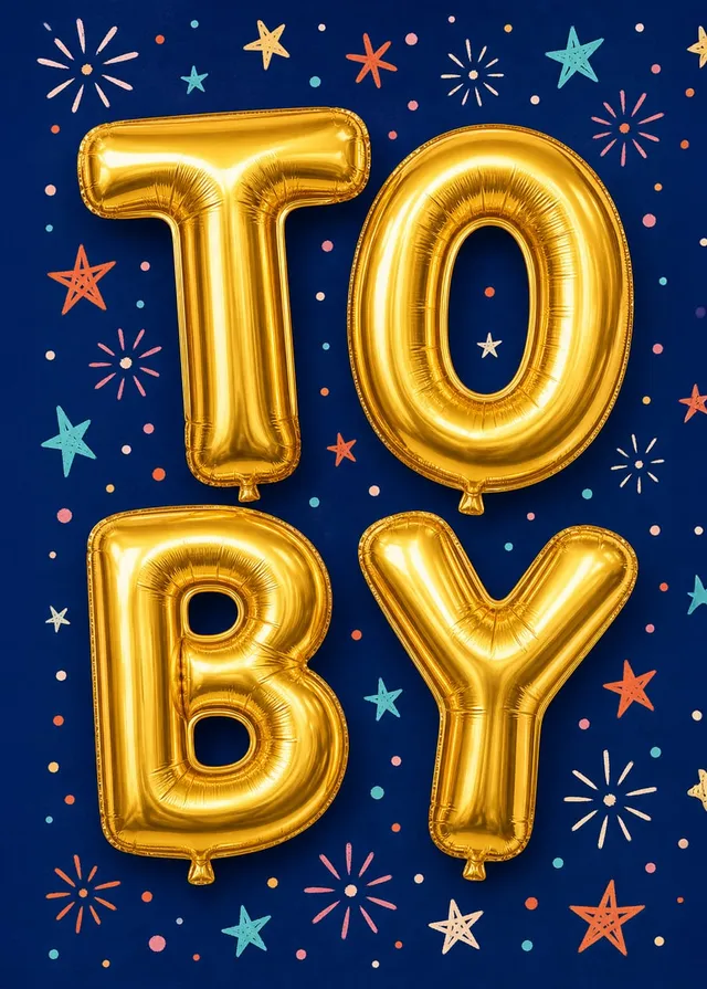 Golden Balloon Name Celebration