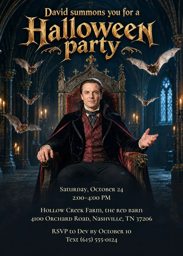 Lord of the Midnight Castle invitation
