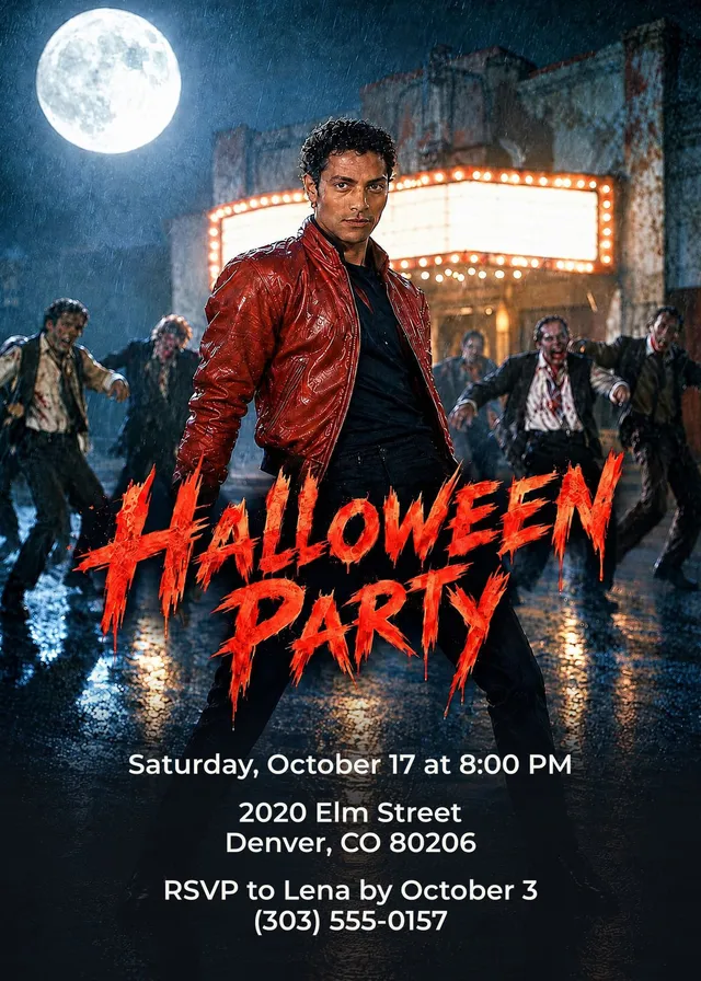 Moonlit Zombie Dance Showdown invitation