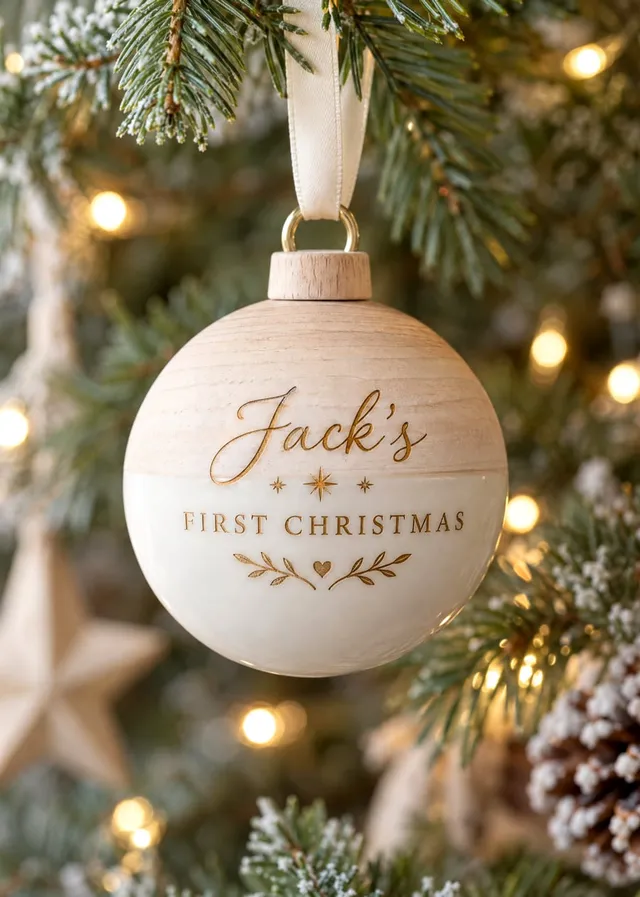 First Christmas Wooden Bauble