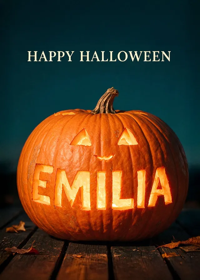 Glowing Name Jack-O-Lantern