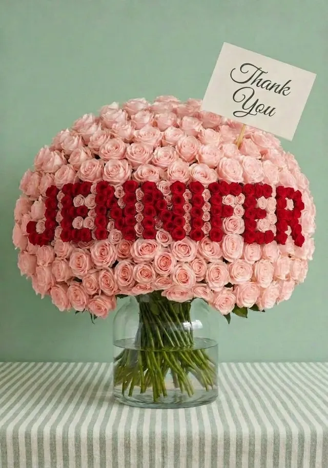 Personalised Rose Bouquet Thank You