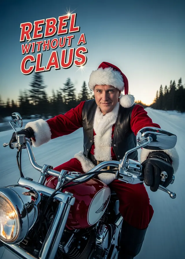 Santa Biker Snow Ride