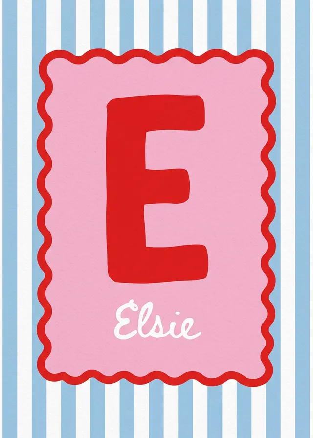 Candy Stripe Name Initial