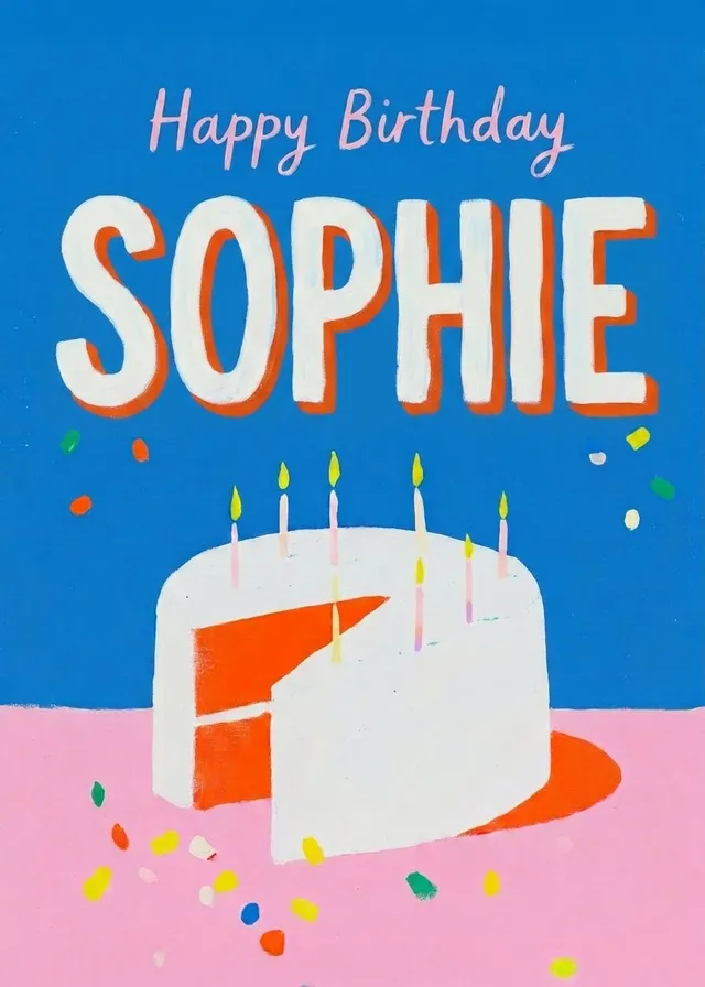 Bright Birthday Cake Name
