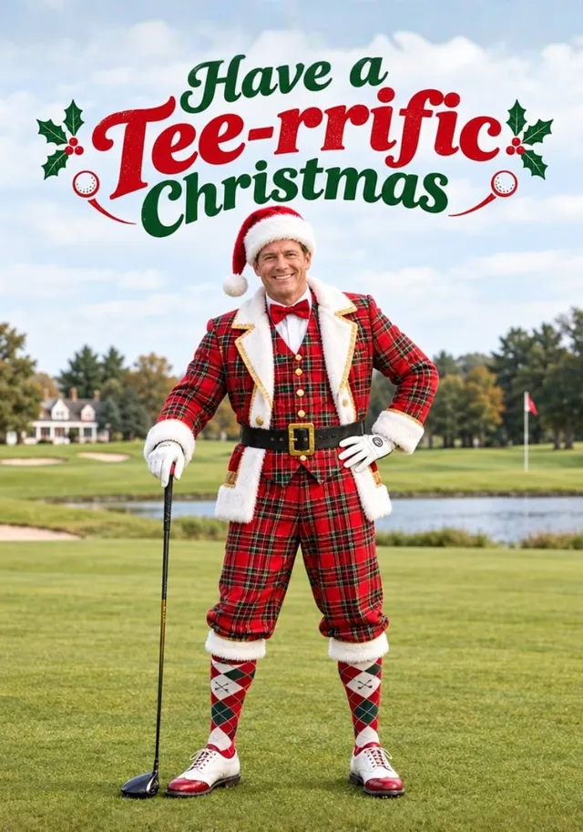 Tee-rrific Christmas Golf Santa