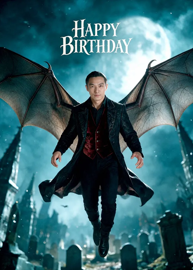 Moonlit Winged Vampire Birthday