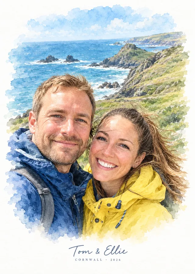 Watercolour Couple Portrait